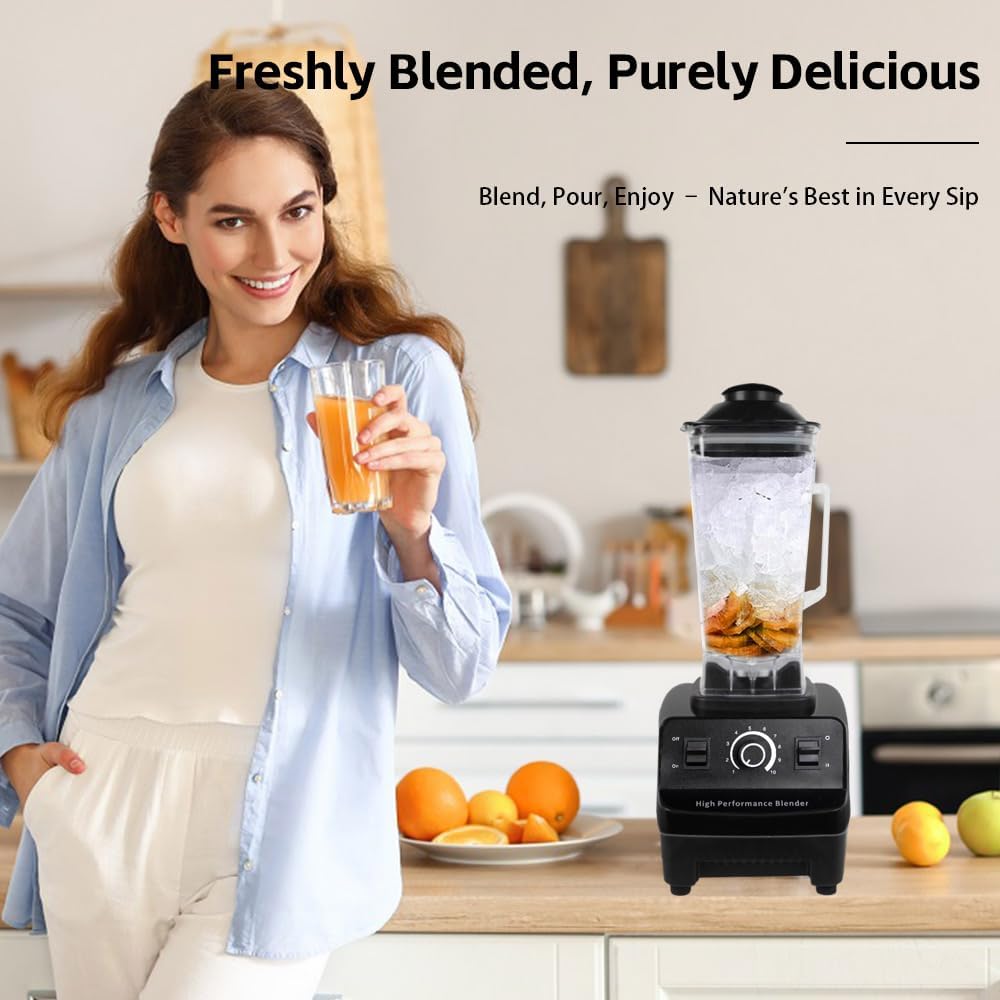 2-in-1 High-Speed Blender,3200W,10 Speed Settings, 2L Capacity, Perfect for Smoothies, Milkshakes, Crushing Ice and Vegetables