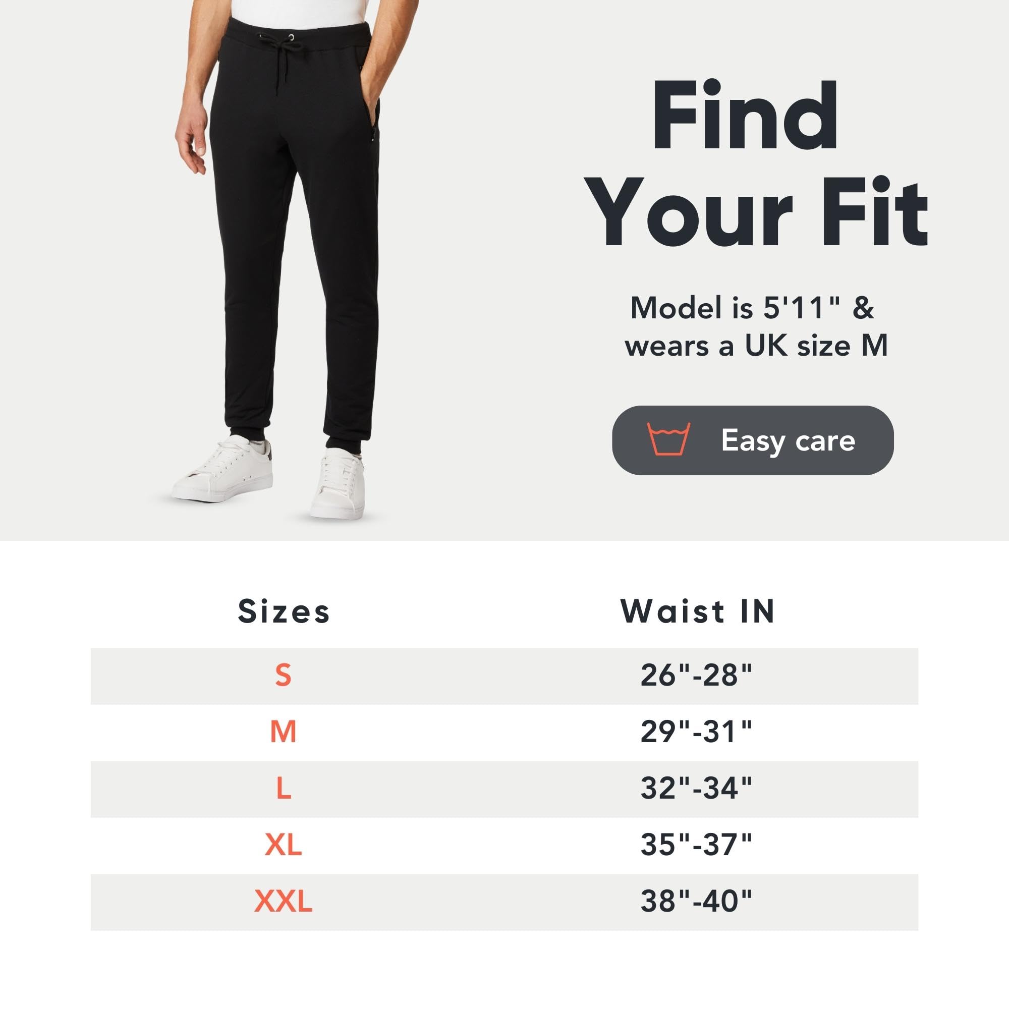 Slim Fit Joggers for Men - Mens Joggers with Zip Pockets