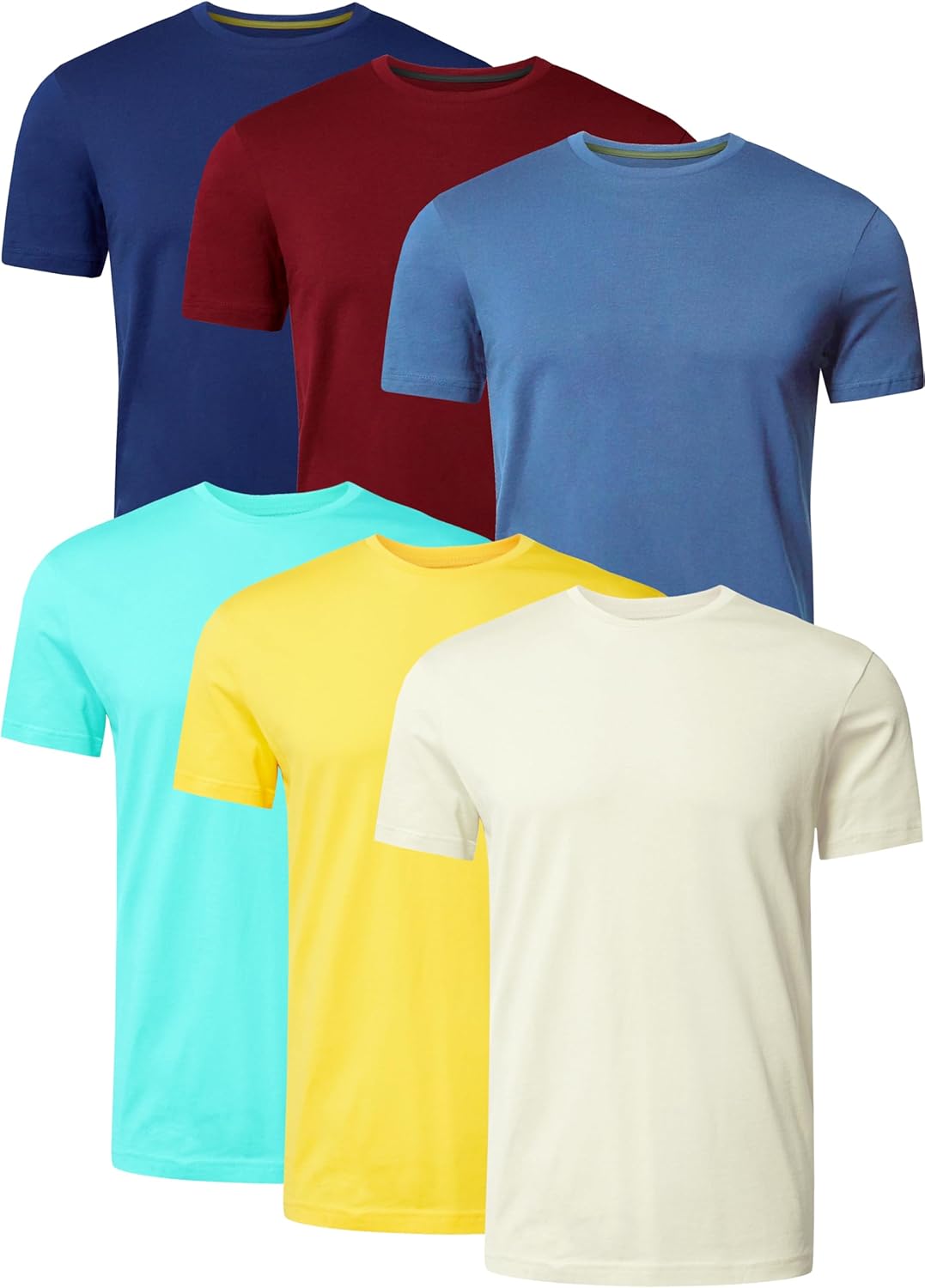 Mens T-Shirt Pack of 6 Crew Neck Tshirt