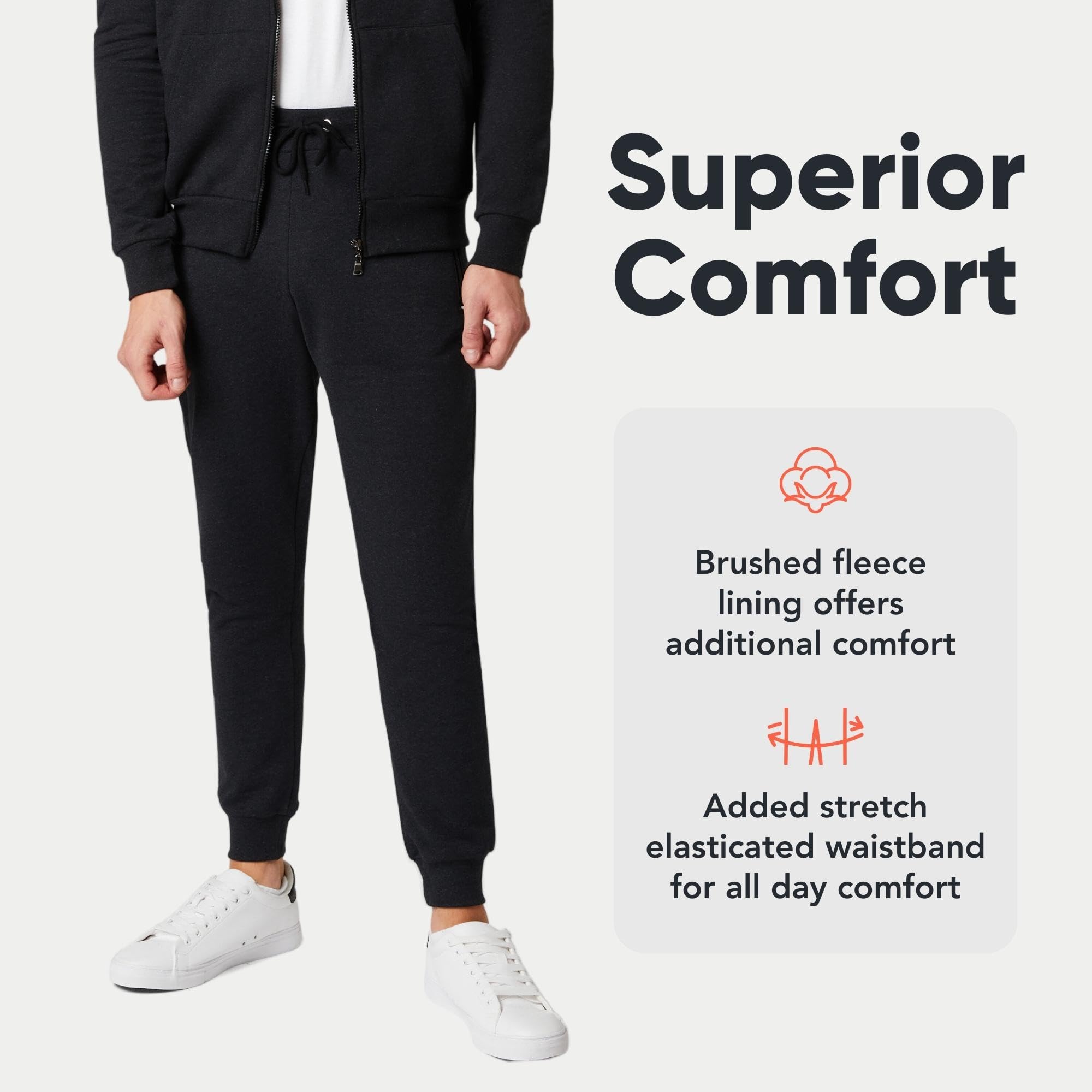 Slim Fit Joggers for Men - Mens Joggers with Zip Pockets