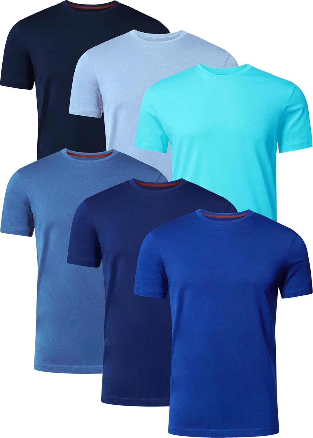 Mens T-Shirt Pack of 6 Crew Neck Tshirt
