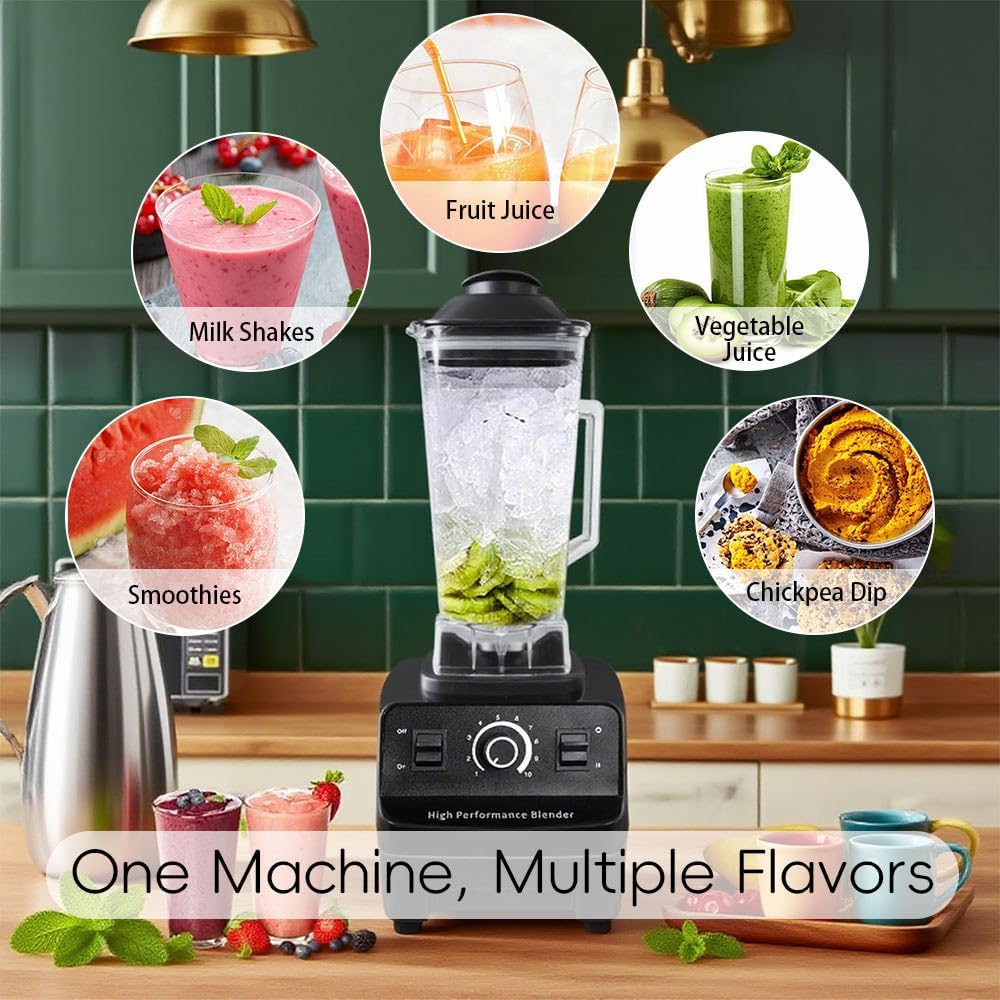 2-in-1 High-Speed Blender,3200W,10 Speed Settings, 2L Capacity, Perfect for Smoothies, Milkshakes, Crushing Ice and Vegetables