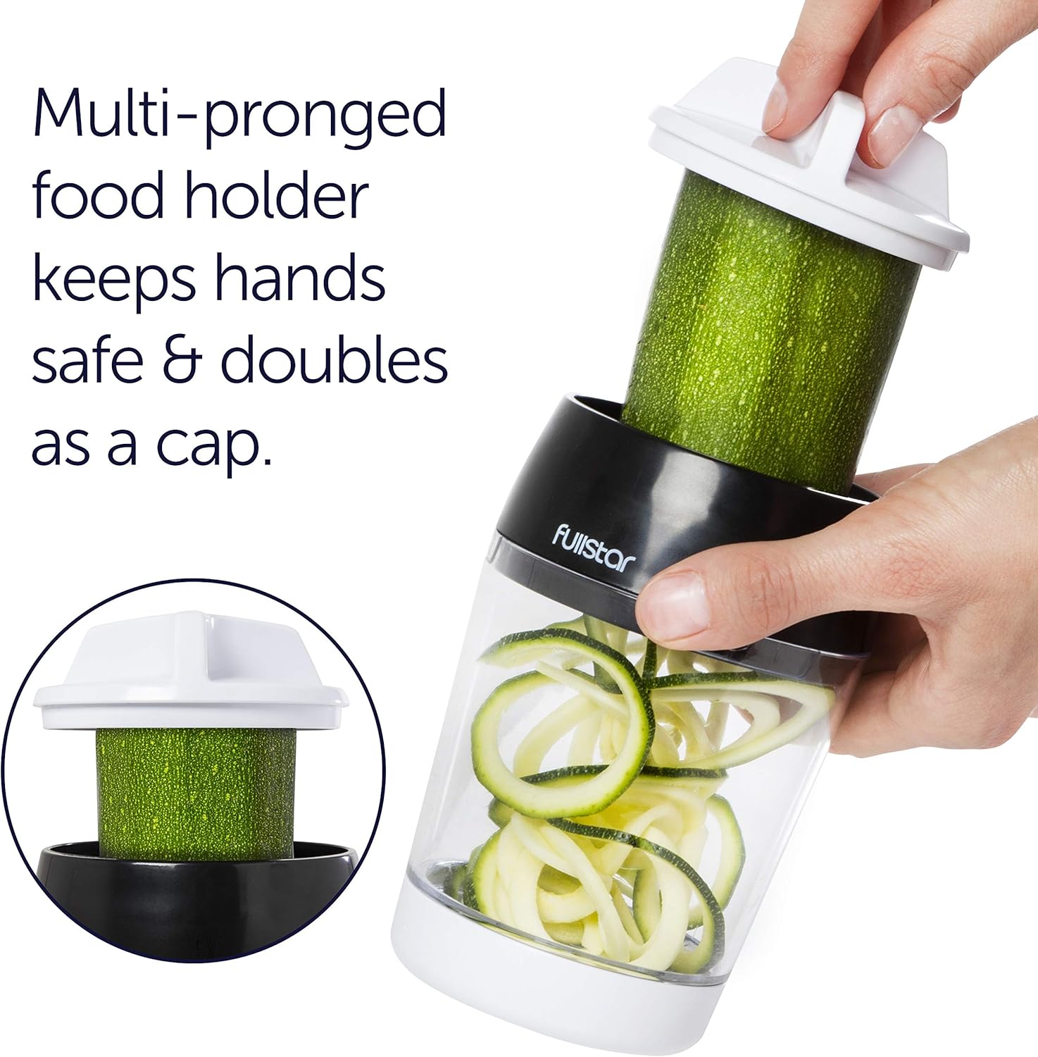 Spiralizer for Vegetables - Vegetable Slicer - Zucchini Courgette Spiralizer Zoodles Noodles Spaghetti Maker - Veggie Veg Carrot Cucumber Slicer Spiral Cutter - Kitchen Tools & Gadgets (4-in-1)