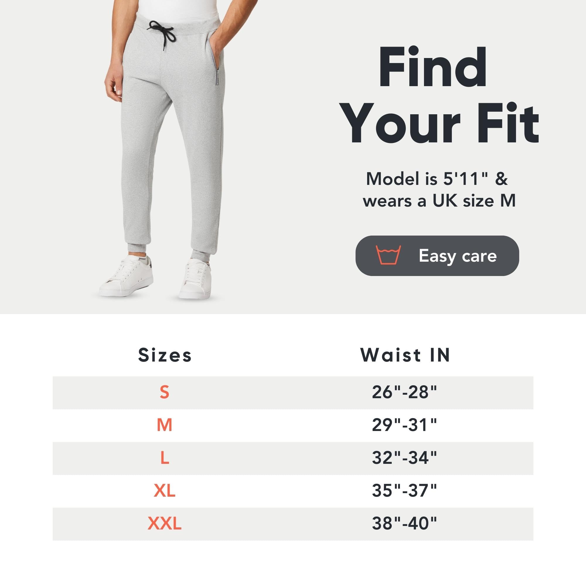 Slim Fit Joggers for Men - Mens Joggers with Zip Pockets