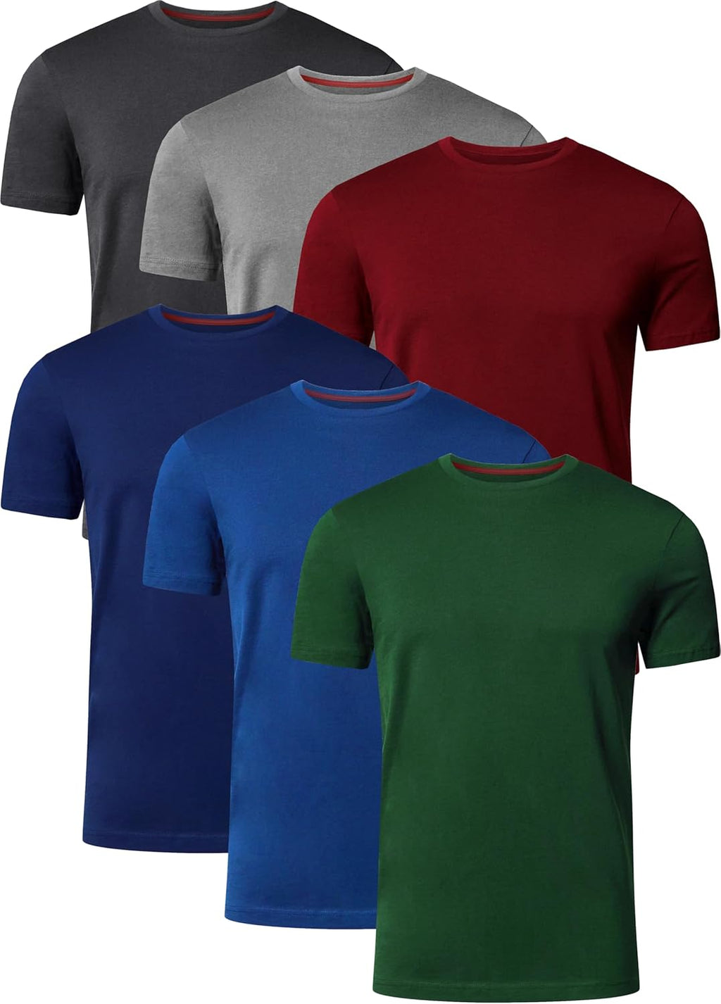 Mens T-Shirt Pack of 6 Crew Neck Tshirt