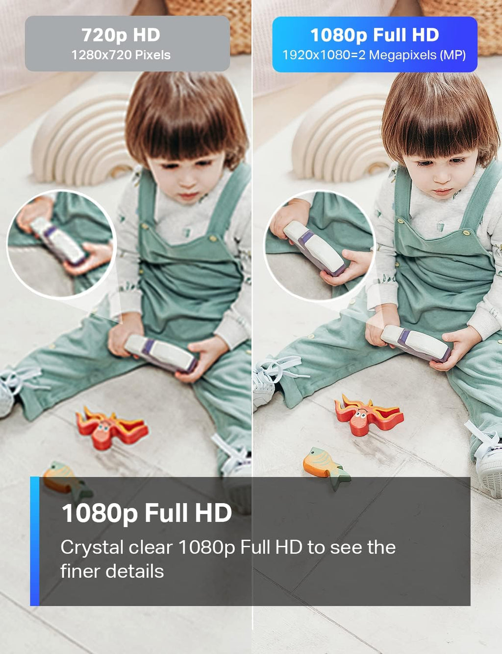 Tapo TP-Link 1080P Indoor Security Camera for Baby Monitor, Dog Camera w/Motion Detection, 2-Way Audio Siren, Night Vision, Cloud & SD Card Storage, Works w/Alexa & Google Home C100