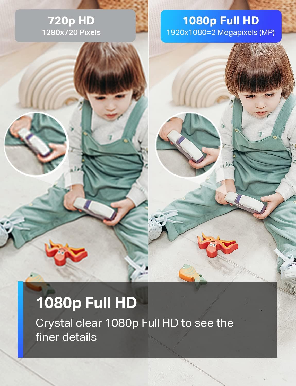 Tapo TP-Link 1080P Indoor Security Camera for Baby Monitor, Dog Camera w/Motion Detection, 2-Way Audio Siren, Night Vision, Cloud & SD Card Storage, Works w/Alexa & Google Home C100