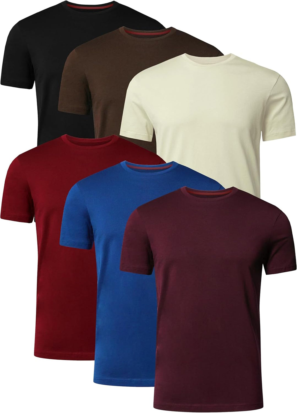 Mens T-Shirt Pack of 6 Crew Neck Tshirt