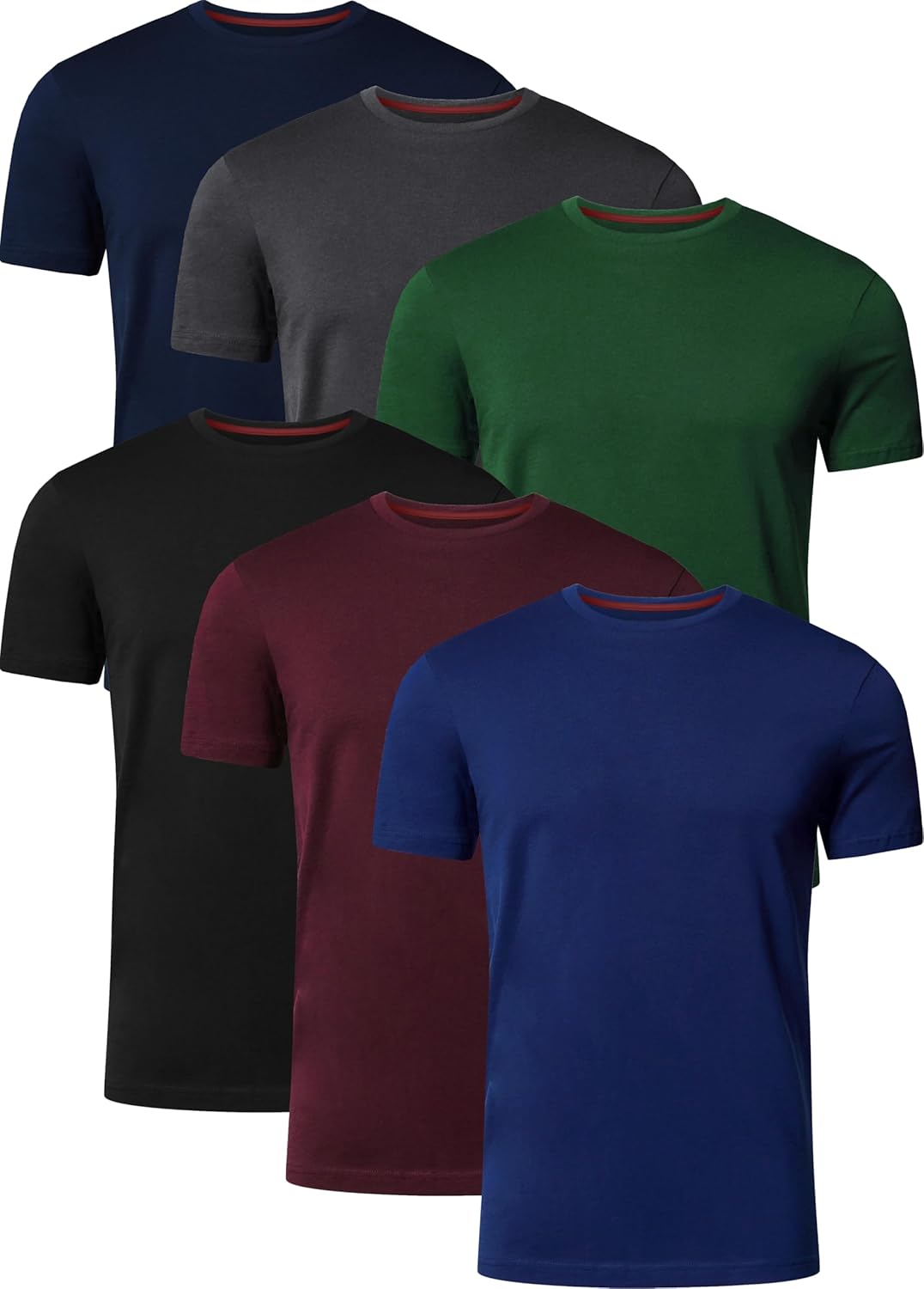 Mens T-Shirt Pack of 6 Crew Neck Tshirt