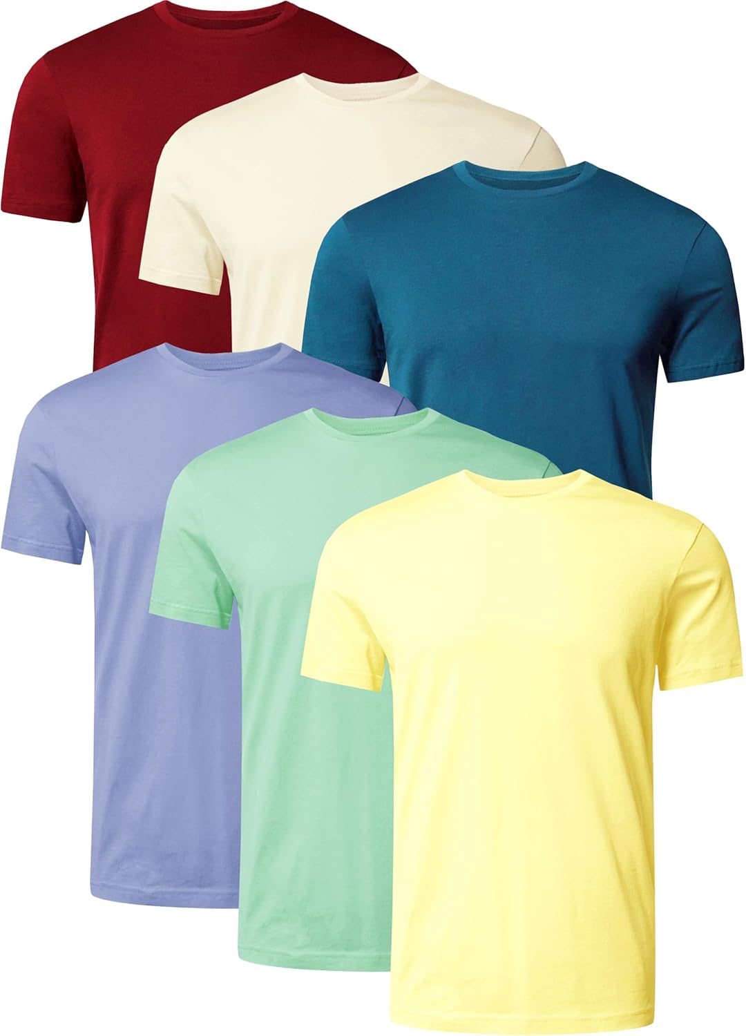 Mens T-Shirt Pack of 6 Crew Neck Tshirt