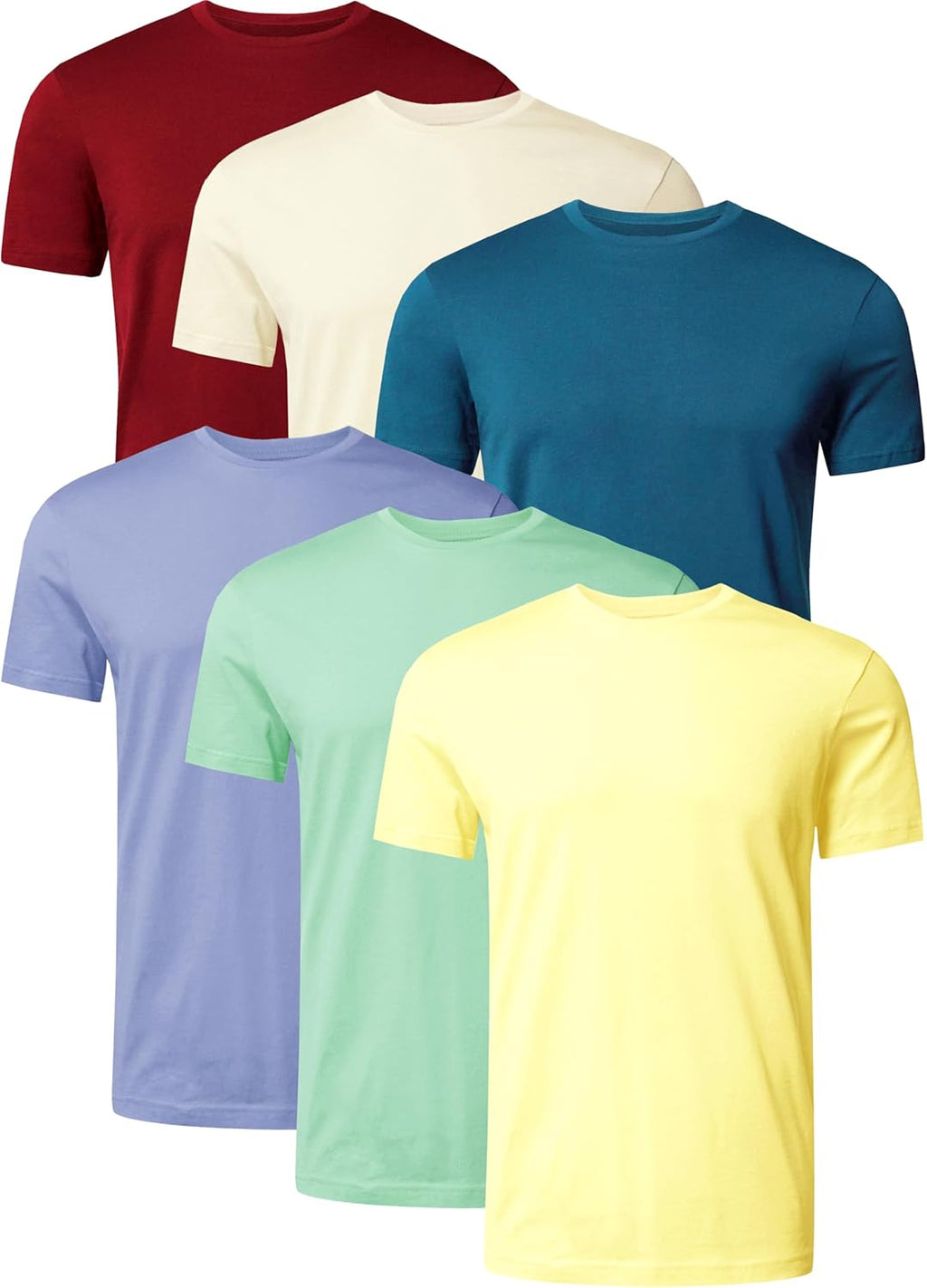 Mens T-Shirt Pack of 6 Crew Neck Tshirt
