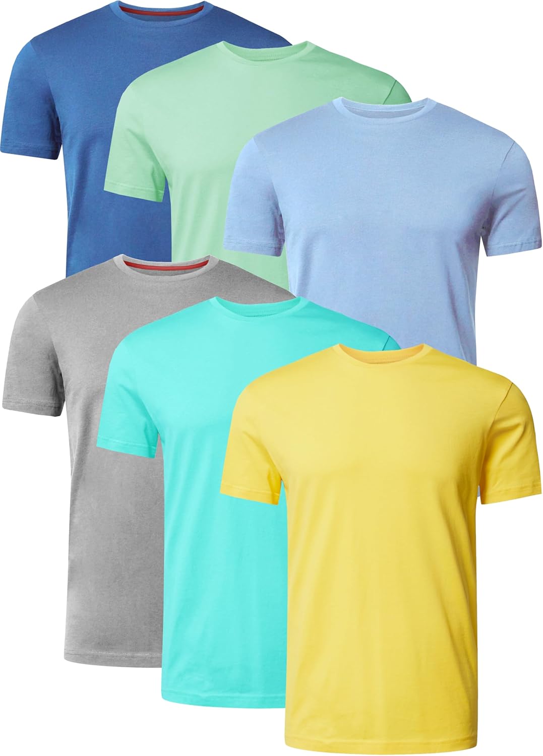 Mens T-Shirt Pack of 6 Crew Neck Tshirt