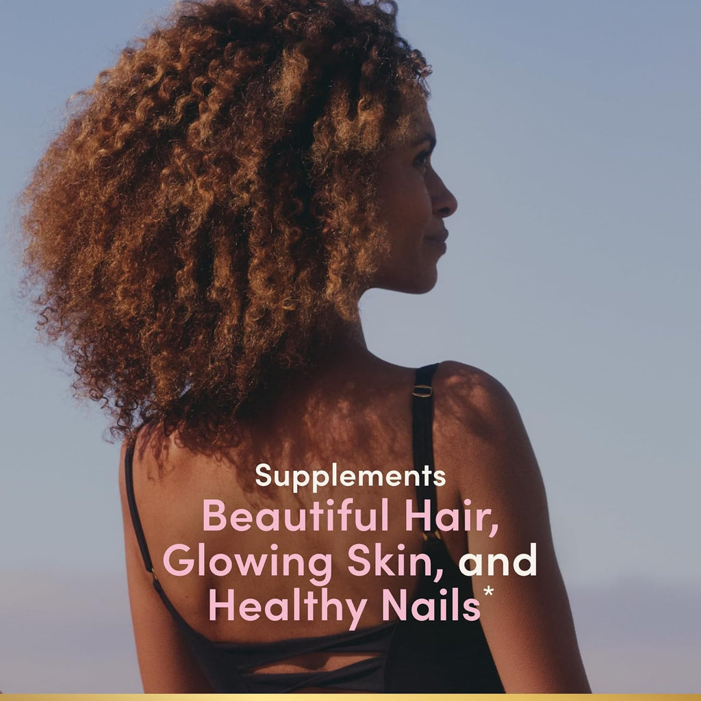 Nature's Bounty Optimal Solutions Hair, Skin & Nails with Biotin and Collagen, Citrus-Flavored Gummies Vitamin Supplement, 2500 mcg, 80 Ct, 40 Total Servings