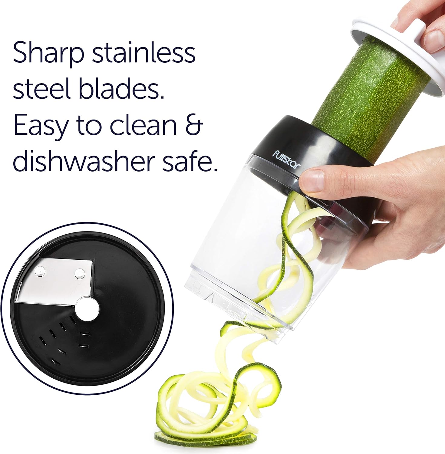 Spiralizer for Vegetables - Vegetable Slicer - Zucchini Courgette Spiralizer Zoodles Noodles Spaghetti Maker - Veggie Veg Carrot Cucumber Slicer Spiral Cutter - Kitchen Tools & Gadgets (4-in-1)