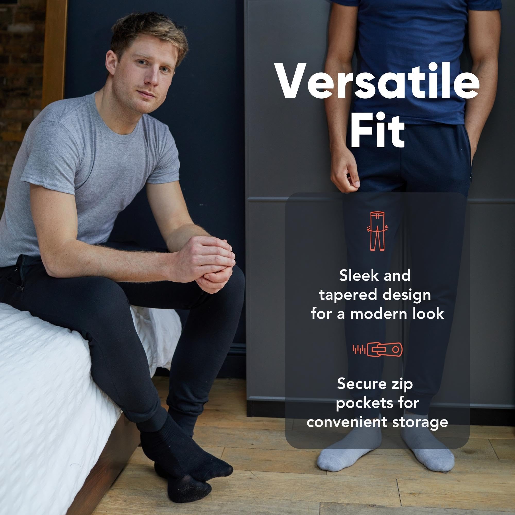 Slim Fit Joggers for Men - Mens Joggers with Zip Pockets