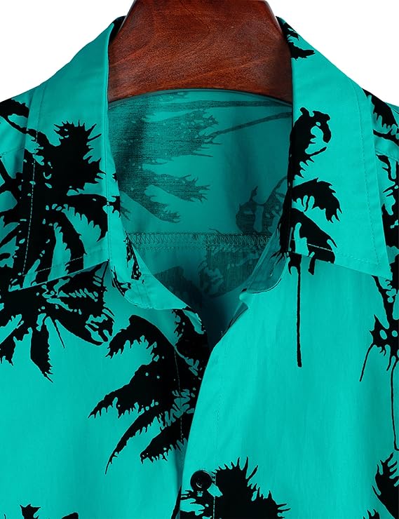 Mens 100% Cotton Hawaiian Flower Shirts