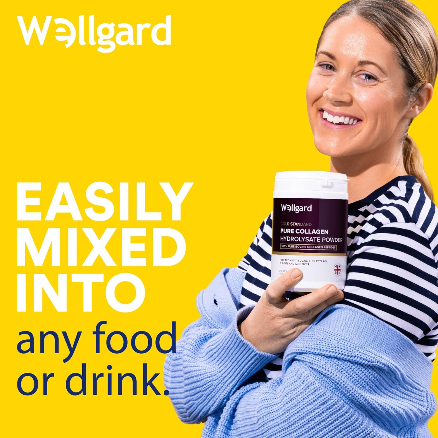 Collagen Powder, Gold Standard Bovine Collagen Peptides Powder by Wellgard - High Levels of The 8 Essential Amino Acids, Collagen Supplements, Halal & Kosher, Made in UK