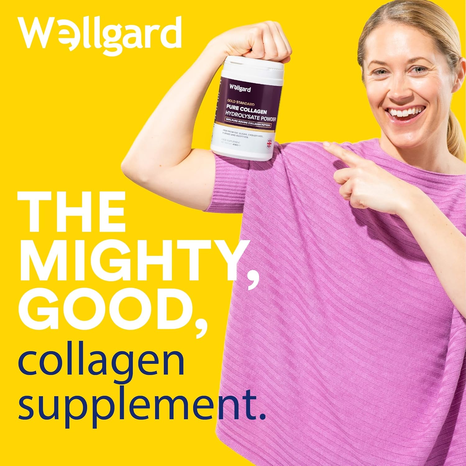 Collagen Powder, Gold Standard Bovine Collagen Peptides Powder by Wellgard - High Levels of The 8 Essential Amino Acids, Collagen Supplements, Halal & Kosher, Made in UK