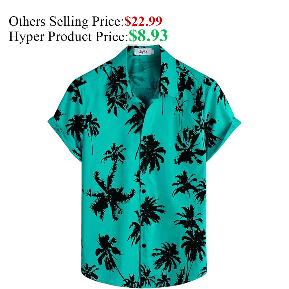 Mens 100% Cotton Hawaiian Flower Shirts