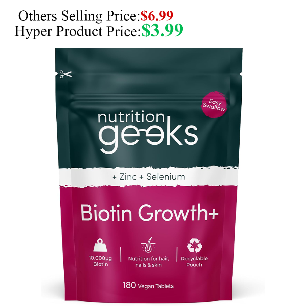 Biotin Hair Growth Supplement - 180 Vegan Tablets