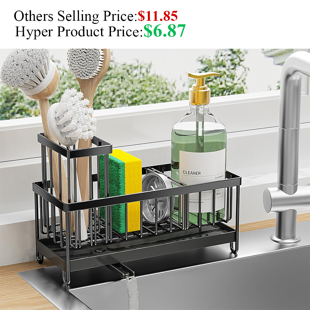 Black Sponge Holder for Kitchen Sink