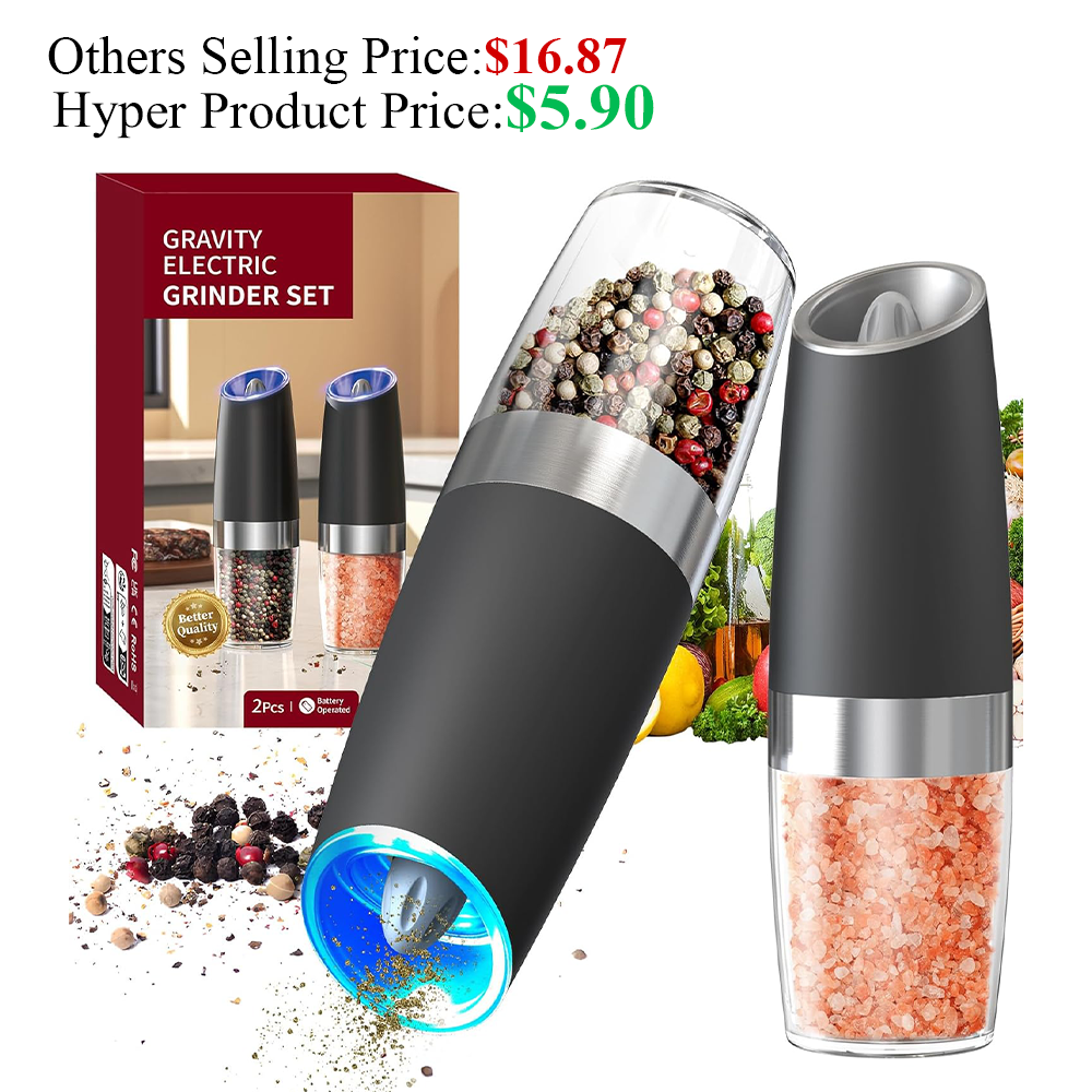 Gravity Electric Salt and Pepper Grinder Set
